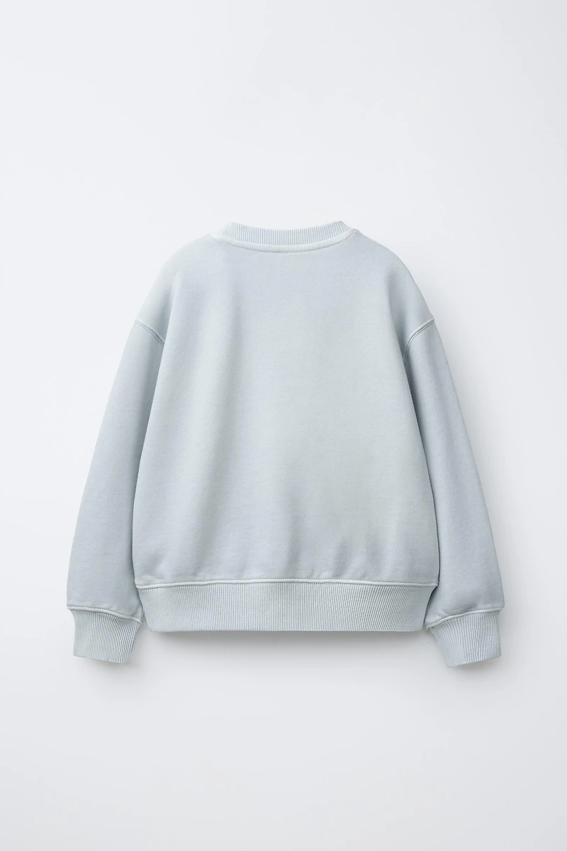 GARMENT-DYED PLAIN SWEATSHIRT