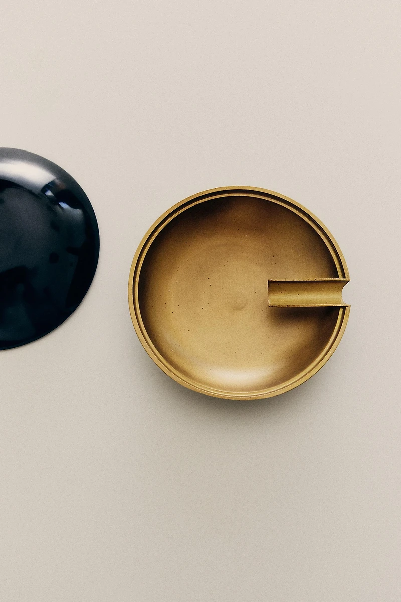 LACQUERED BRASS ASHTRAY