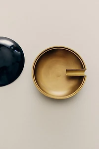 LACQUERED BRASS ASHTRAY