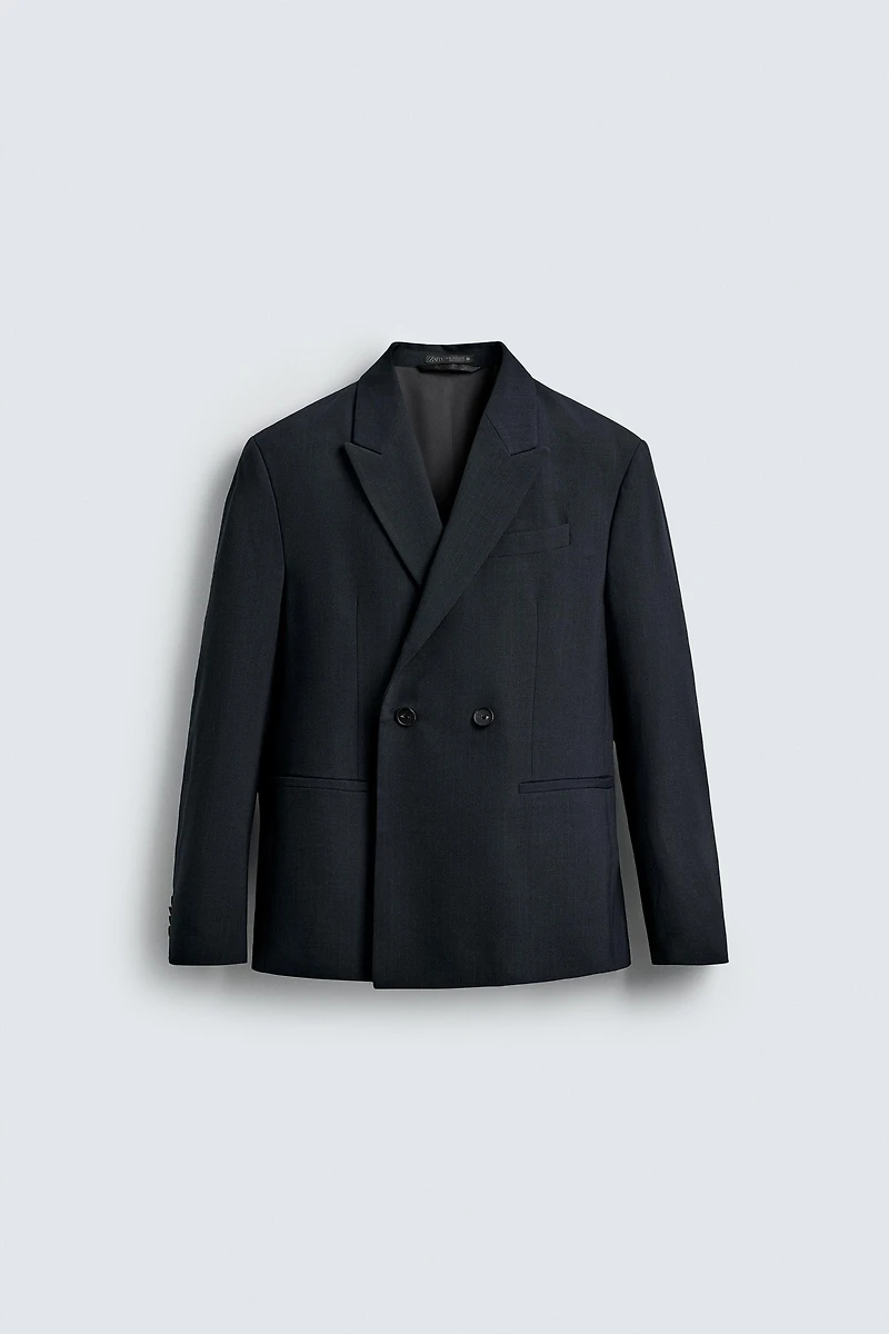 STRIPED DOUBLE BREASTED SUIT BLAZER