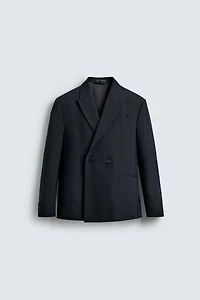 STRIPED DOUBLE BREASTED SUIT BLAZER
