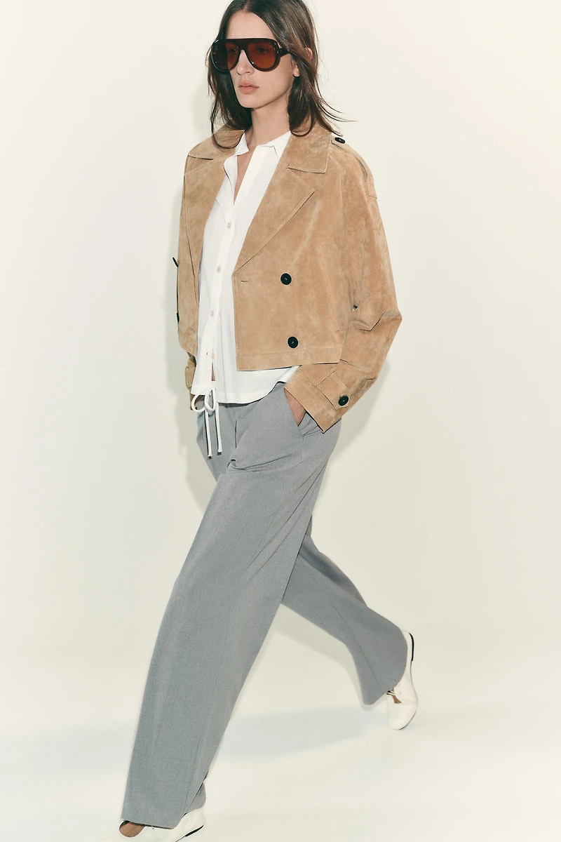 PANTALON LARGE À TAILLE DOUBLE