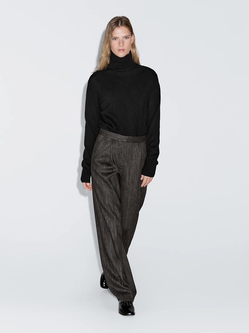 Darted flecked trousers