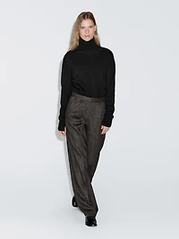 Darted flecked trousers