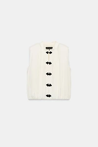 SATIN FROG FASTENING TOP