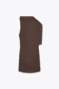 ASYMMETRIC CROTCHET DRESS WITH GROMMETS