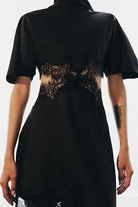 SATIN EFFECT LACE DRESS ZW COLLECTION