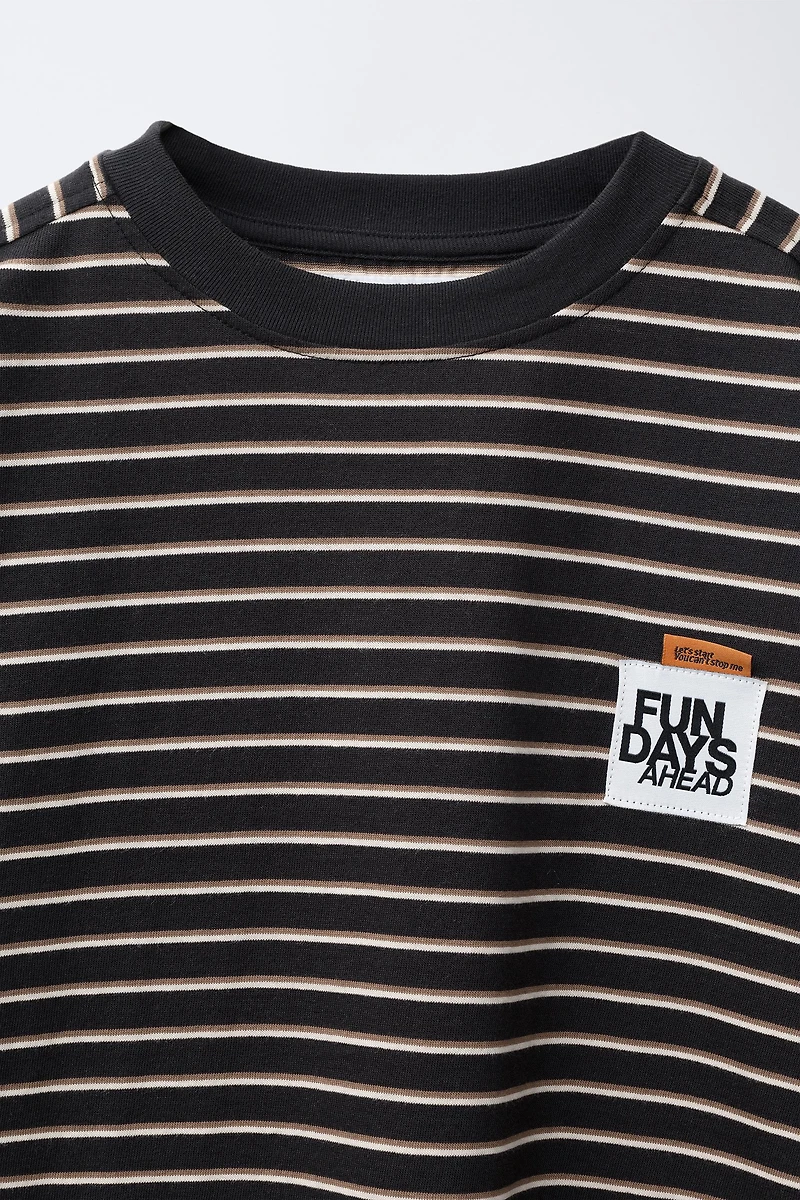 STRIPED DOUBLE SLEEVE T-SHIRT