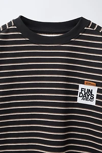 STRIPED DOUBLE SLEEVE T-SHIRT