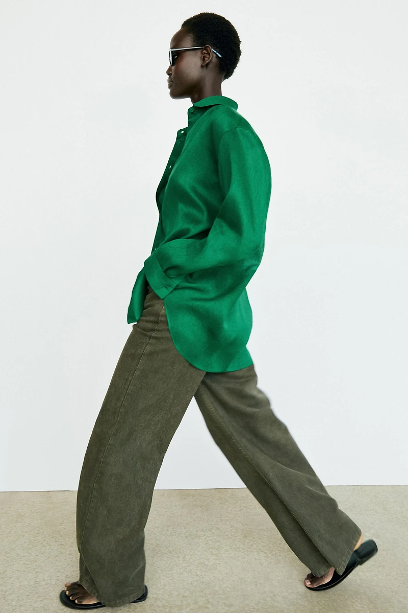 100% ramie flowing long shirt