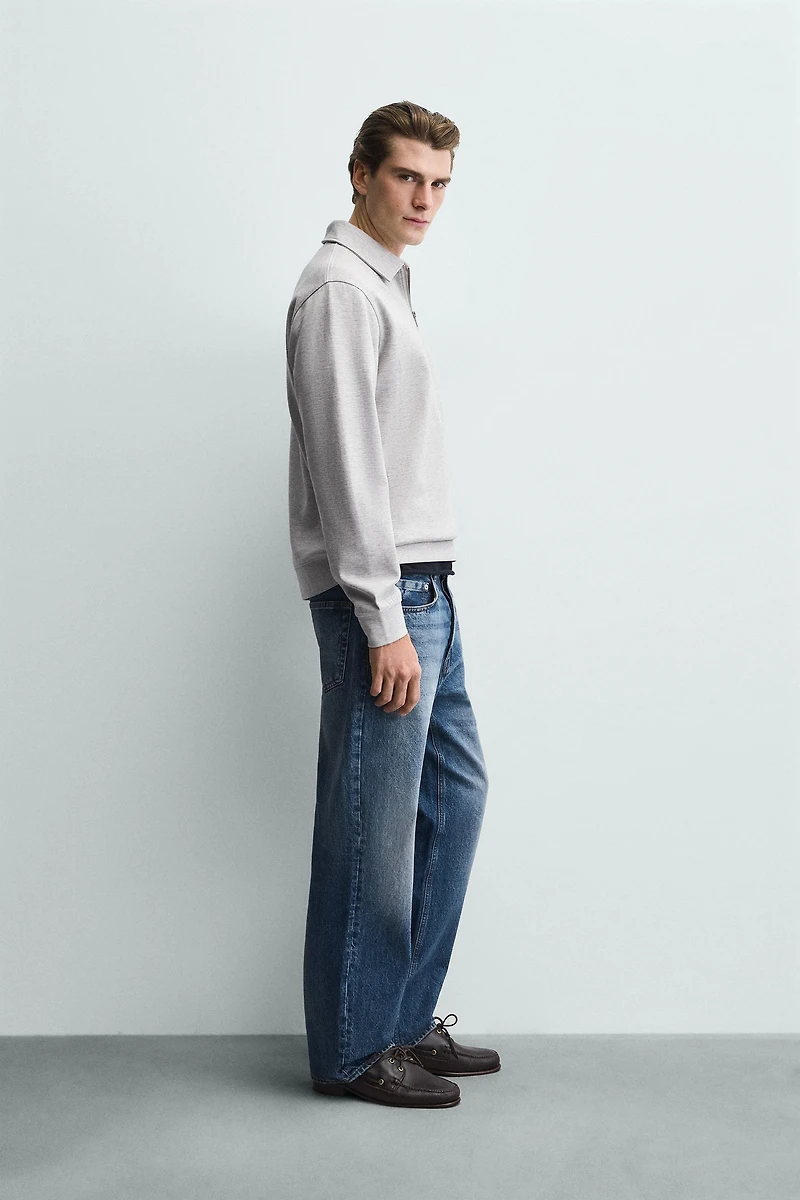 INTERLOCK ZIP POLO SWEATSHIRT