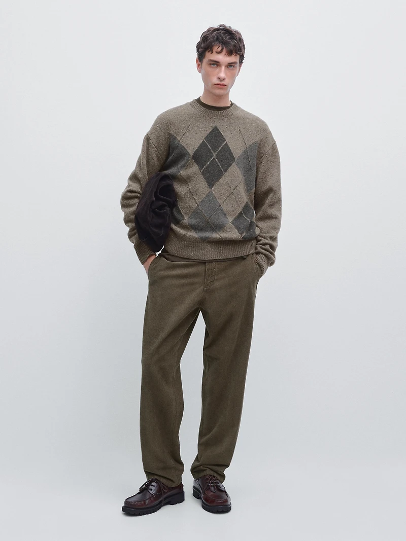 Straight-leg corduroy trousers