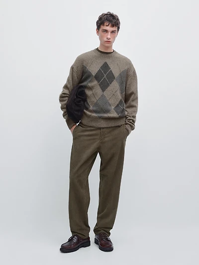 Straight-leg corduroy trousers