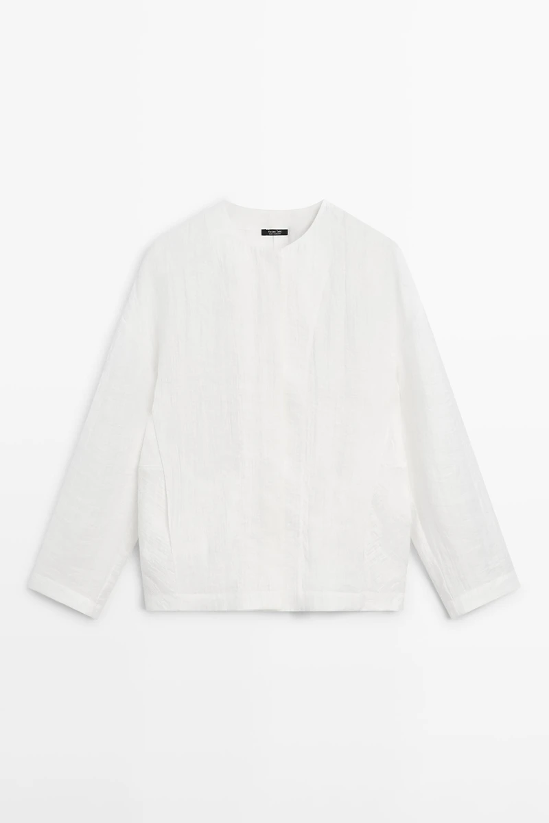 Flowing bomber shirt