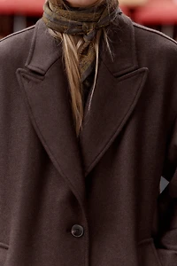 FAUX LEATHER COLLAR COAT