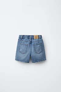 RIPPED BAGGY DENIM SHORTS