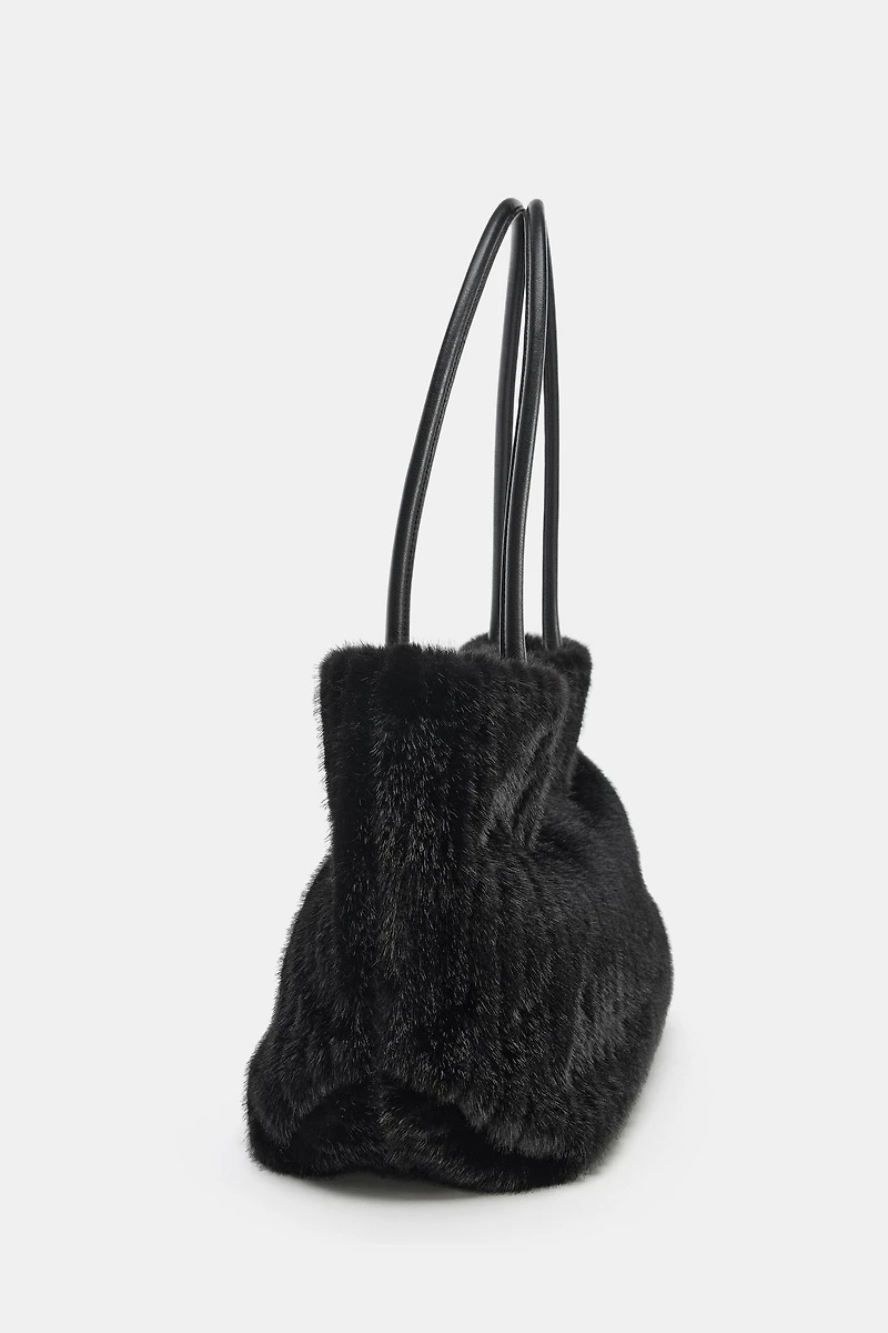 FAUX FUR TOTE BAG