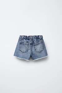 RIPPED HIGH WAIST DENIM SHORTS