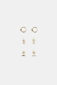 PACK OF 3 MINIMALIST SPARKLY EARRINGS