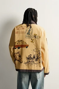 CONTRAST PRINT RELAXED-FIT JACKET