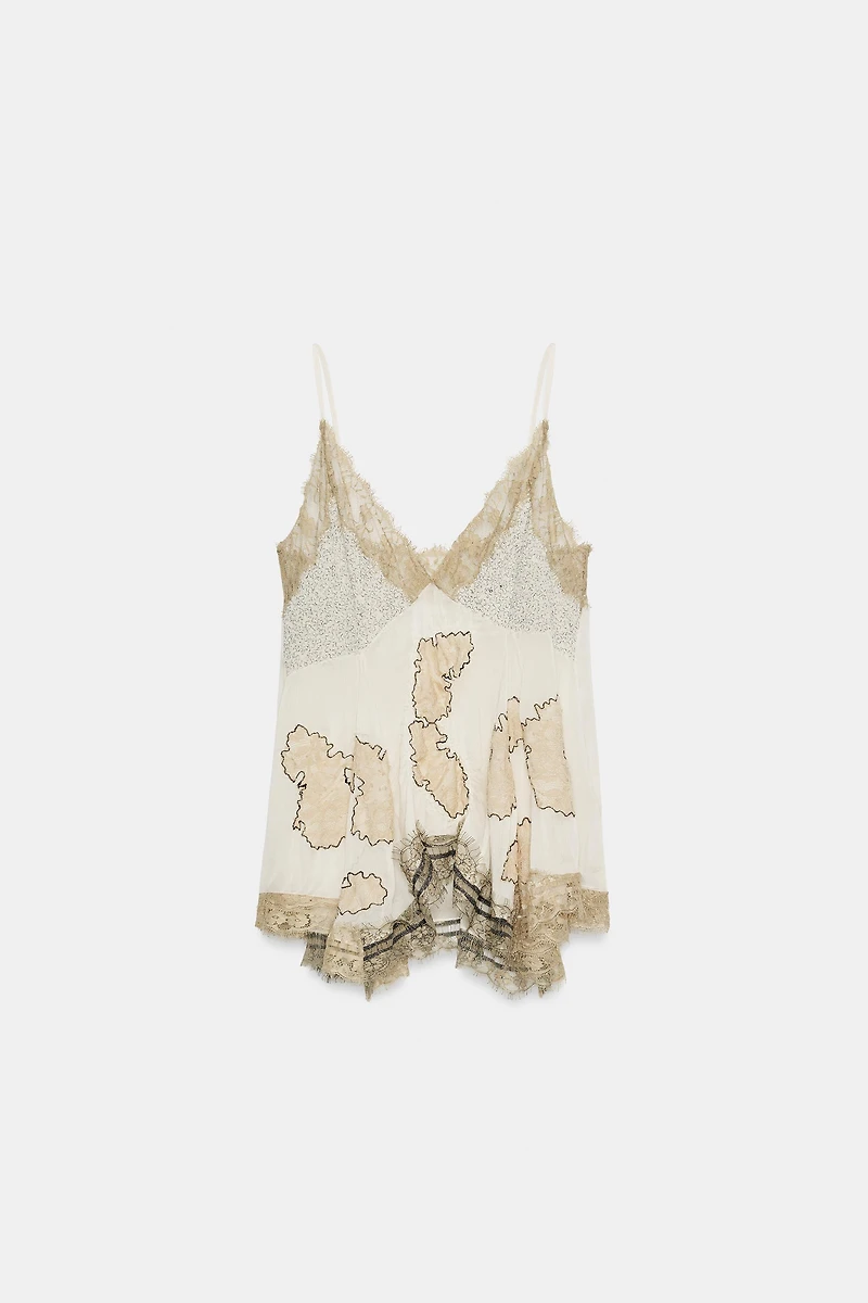 TOP BRODÉ STYLE LINGERIE ZW COLLECTION