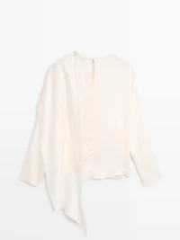 Blouse fluide satinée à col enveloppant - STUDIO