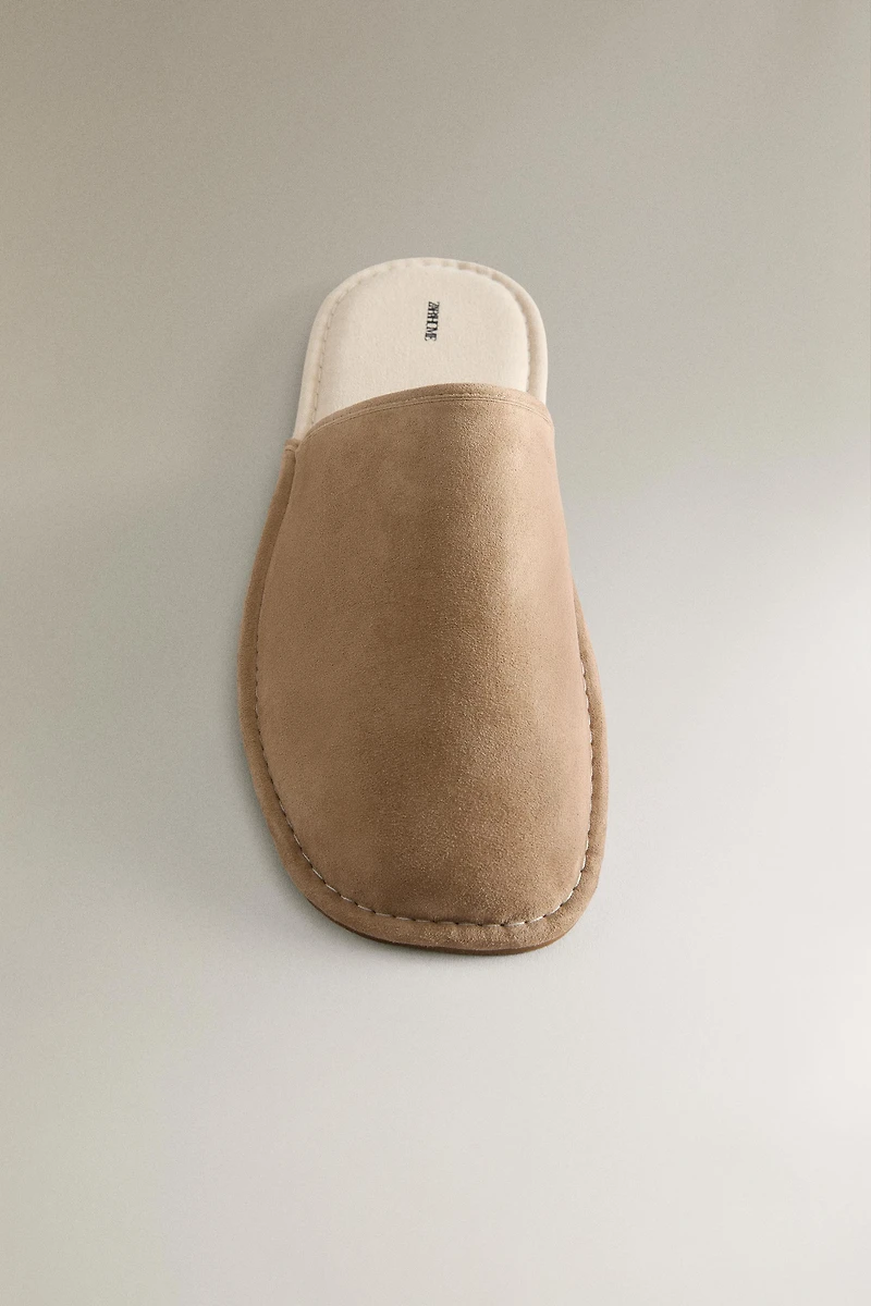 LEATHER MULE SLIPPERS
