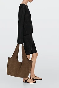 Grand sac tote en croûte de cuir