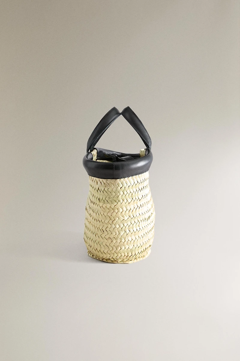 MINI TOTE BAG WITH LEATHER DETAIL