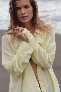 STRIPED GAUZE OVERSIZED SHIRT