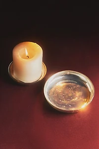 ANTIQUE GLASS CHRISTMAS TEALIGHT HOLDER