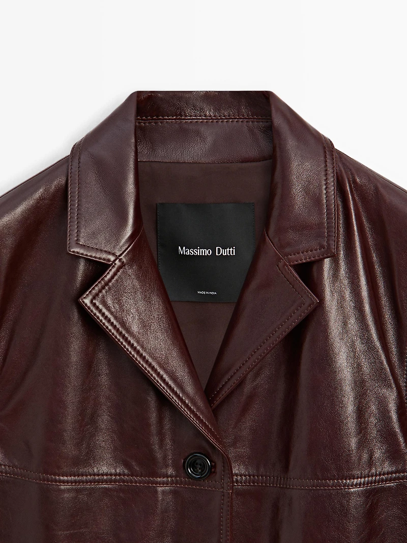 Long nappa leather coat