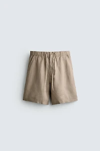 BERMUDA RELAXED FIT 100% LIN