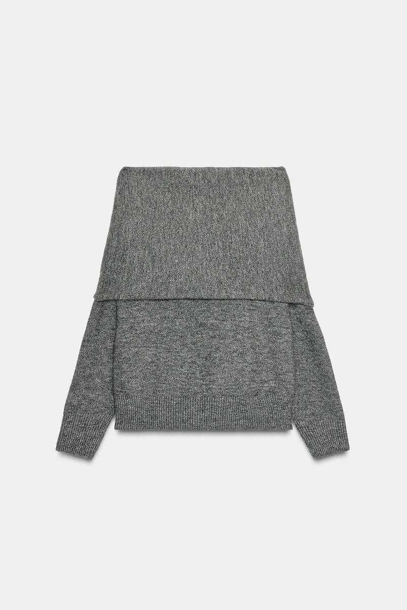 OFF-THE-SHOULDER KNIT SWEATER