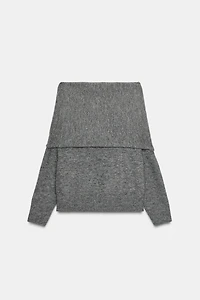 OFF-THE-SHOULDER KNIT SWEATER