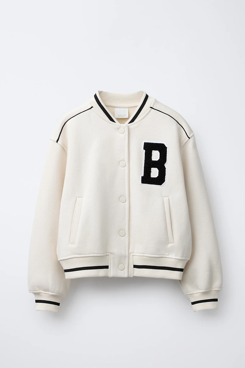 BLOUSON BOMBER MOLLETON INSCRIPTION BRODÉE