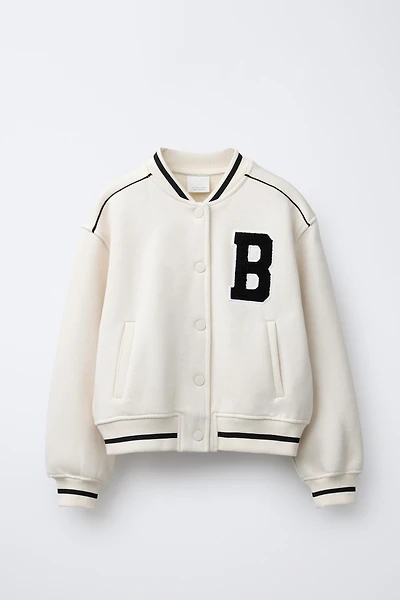 BLOUSON BOMBER MOLLETON INSCRIPTION BRODÉE