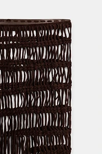 100% LEATHER FRINGED CROCHET BELT