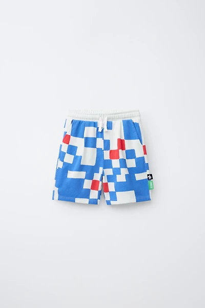 PLAID LOGO LABEL SHORTS