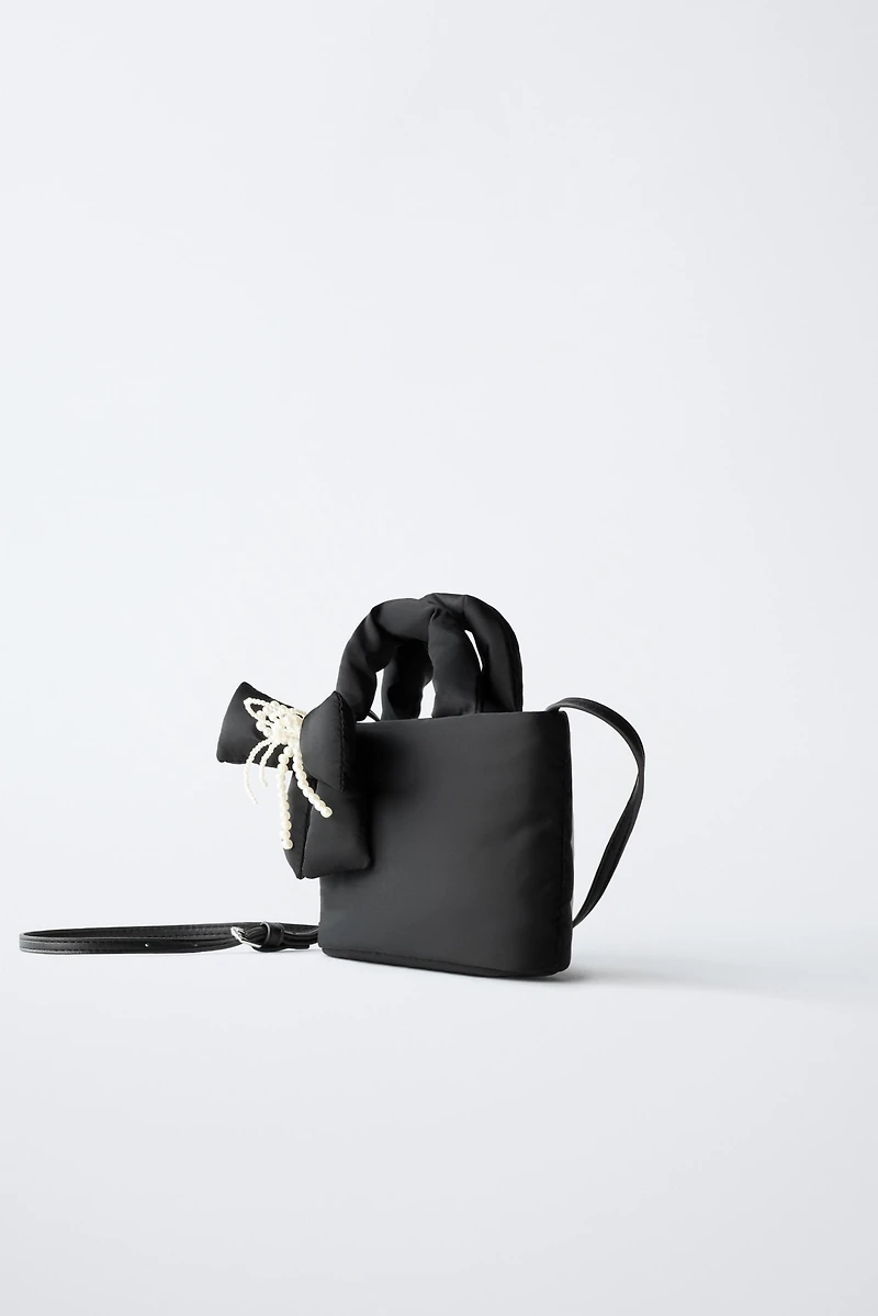 NYLON BOW CROSSBODY BAG