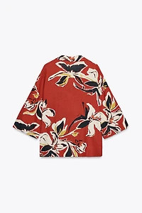 FLORAL PRINT LINEN SHIRT