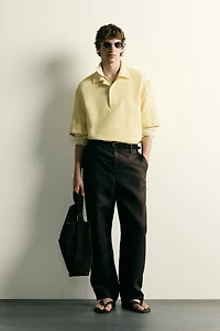 COTTON - LINEN POLO SHIRT