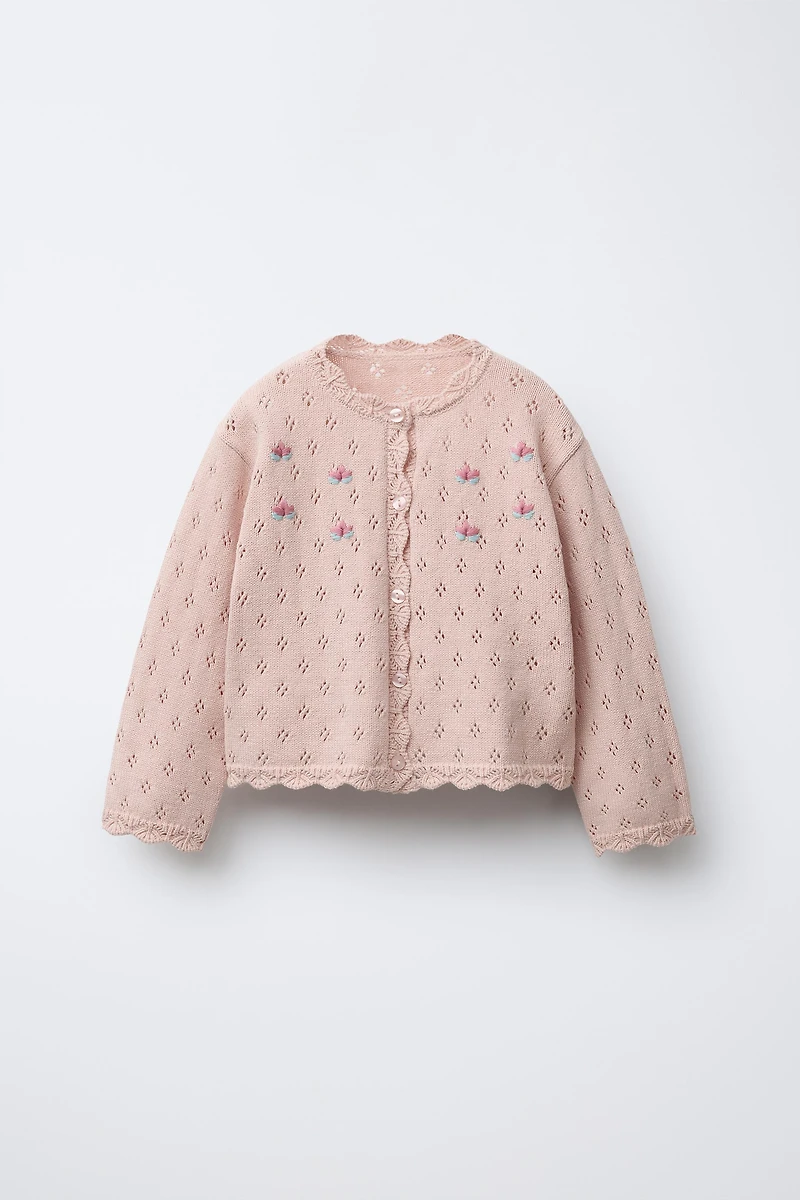 FLORAL KNIT CARDIGAN