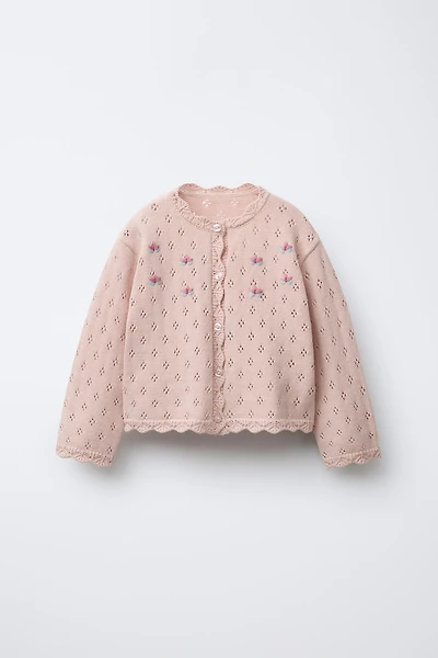 FLORAL KNIT CARDIGAN