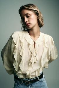 BLOUSE ROMANTIQUE À VOLANTS