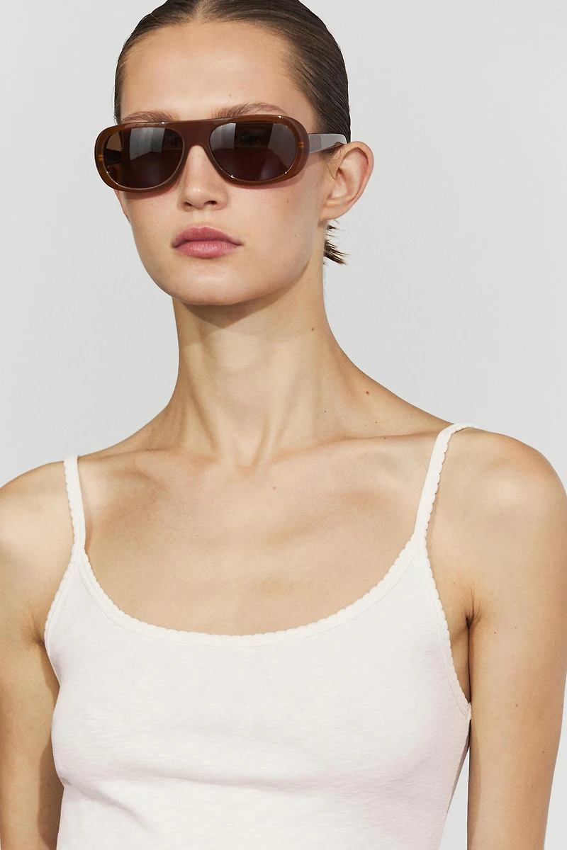 Cotton blend strappy top