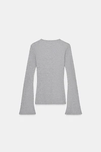 RIB TOP WITH FLARED SLEEVES