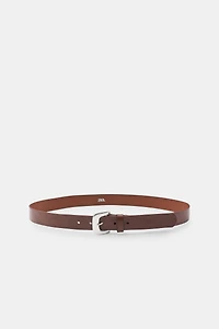 100% LEATHER BELT WITH METAL BUCKLE