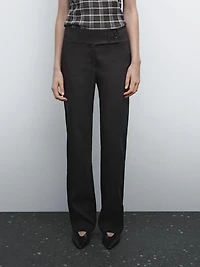 Mid-rise regular fit stretch trousers