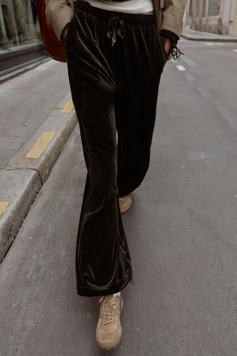 PANTALON LARGE VELOURS